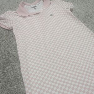 Lacoste Kids Pink Checkered Polo Dress